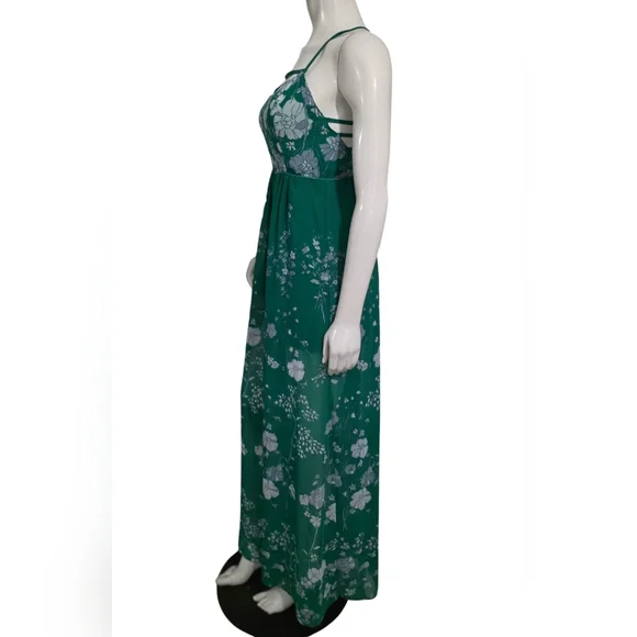 Free People Emerald Green Floral Jumpsuit Size 8 - Picture 6 of 13